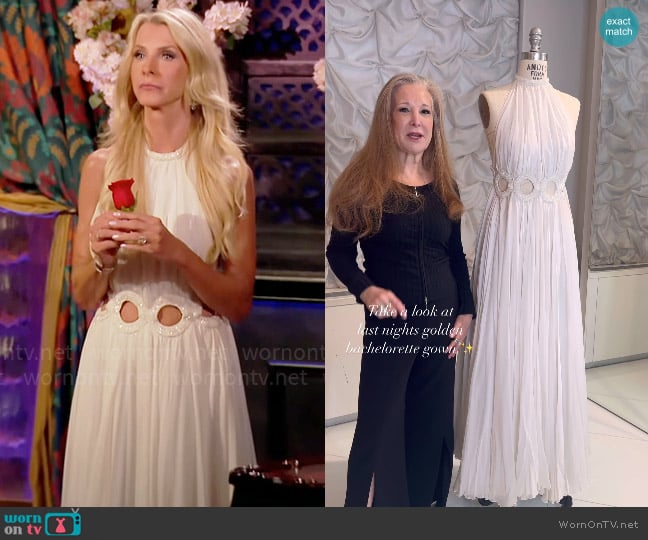 Randi Rahm Goddess Dress worn by Joan Vassos on The Golden Bachelorette