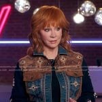 Reba’s embroidered denim jacket on The Voice