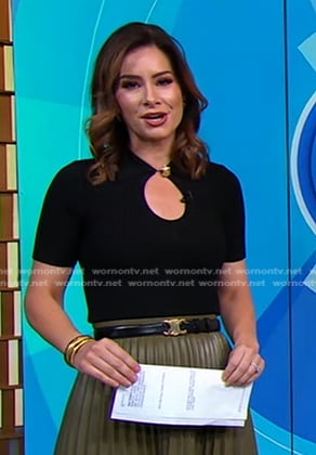 Rebecca's black keyhole top on Good Morning America