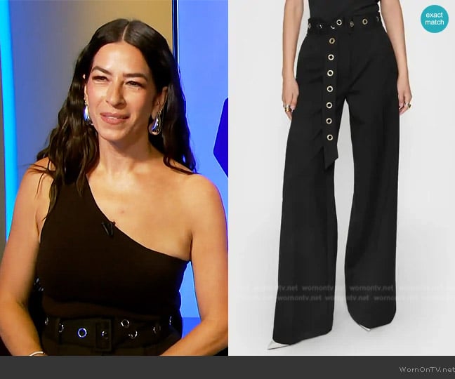 Rebecca Minkoff Wool Blend Wide Leg Pants worn by Rebecca Minkoff on E! News