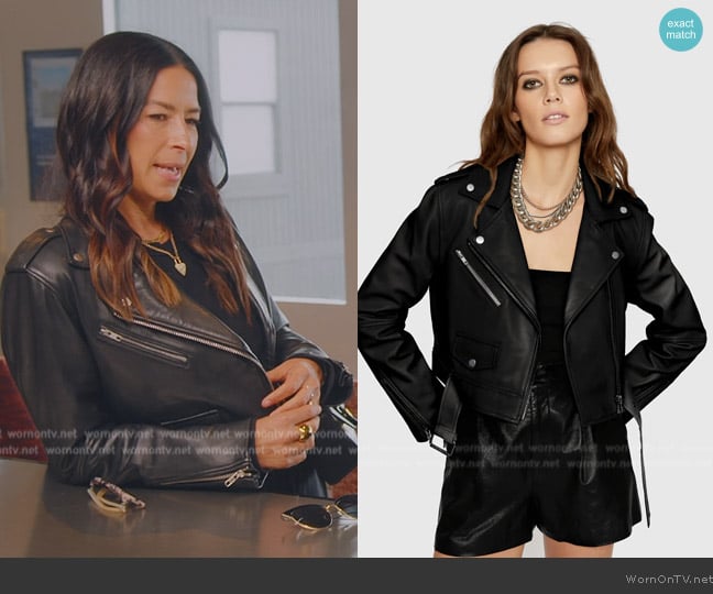 Rebecca Minkoff Cropped Jett Moto Jacket worn by Rebecca Minkoff on The Real Housewives of New York City