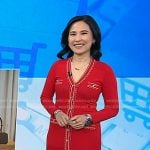 Vicky’s red contrast trim knit dress on Today