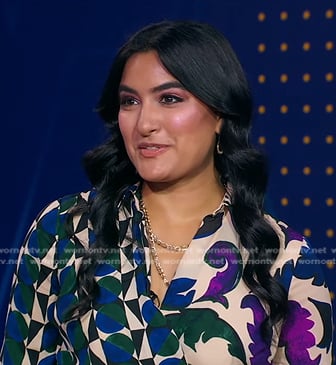 Reena's mixed print wrap dress on Good Morning America