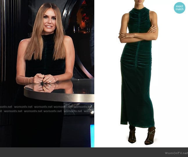 Reiss Niva Ruched Velvet Sleeveless Maxi Dress worn by Keltie Knight on E! News