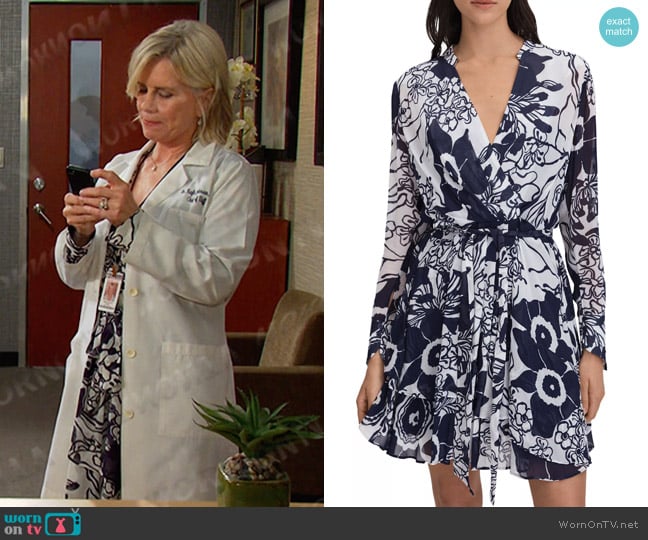 Reiss Sienna Printed Belted Mini Dress worn by Kayla Brady (Mary Beth Evans) on Days of our Lives