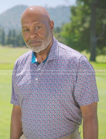 Richard's floral golf polo on Greys Anatomy