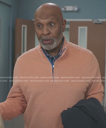 Richard’s orange quarter zip sweater on Greys Anatomy