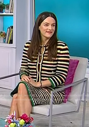 Riley Keough's striped cardigan and dress on Today