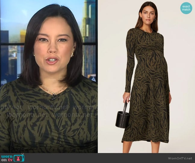 Ripe Lynx Maternity Dress worn by Jo Ling Kent on CBS Mornings