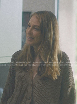 Riva’s brown ribbed cardigan on American Horror Stories