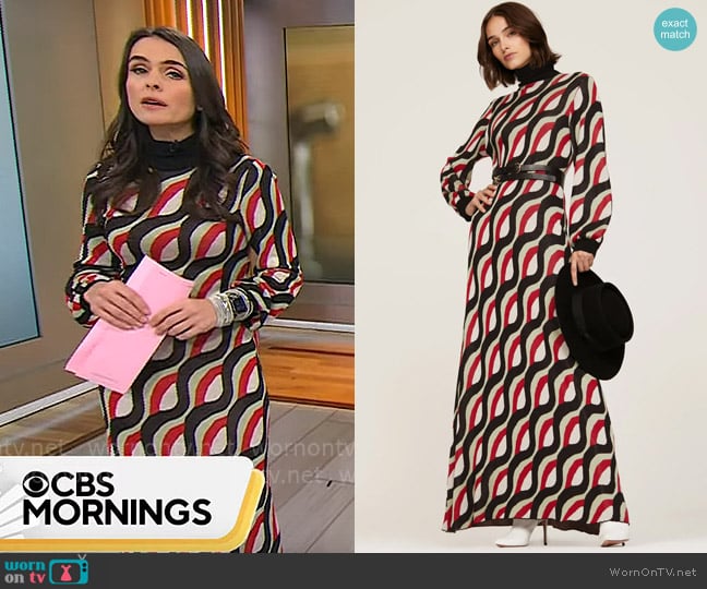 Rixo Teresa Dress worn by Lilia Luciano on CBS Mornings