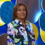 Robin’s pansy print shirt on Good Morning America