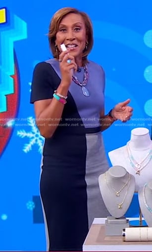 Robin's colorblock sheath dress on Good Morning America