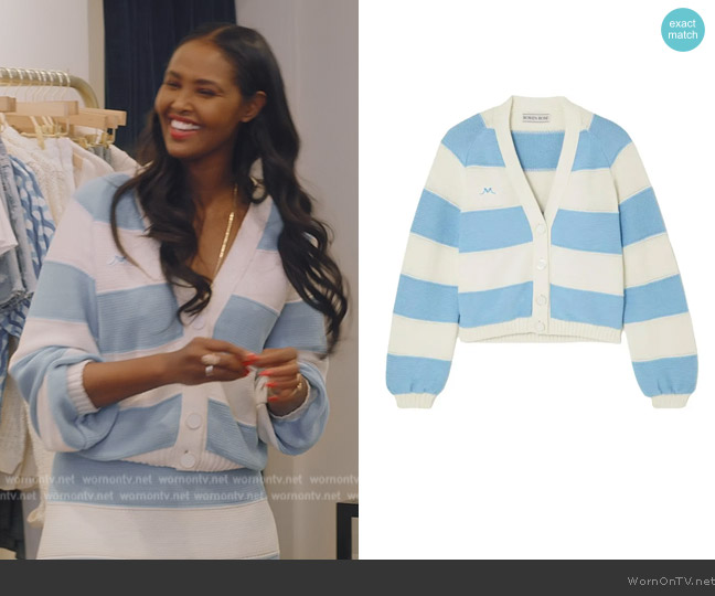 Rowen Rose Striped Cardigan worn by Ubah Hassan on The Real Housewives of New York City