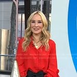 Chassie’s red ruffle sleeve blouse on Today