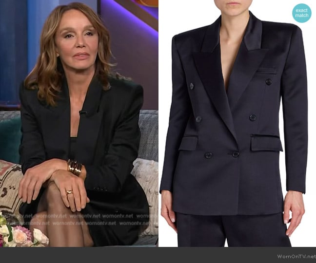 Saint Laurent Double Breast Blazer worn by Philippine Leroy-Beaulieu on The Kelly Clarkson Show