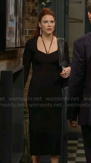 Sally’s long sleeve midi dress with halter neck on The Young and the Restless