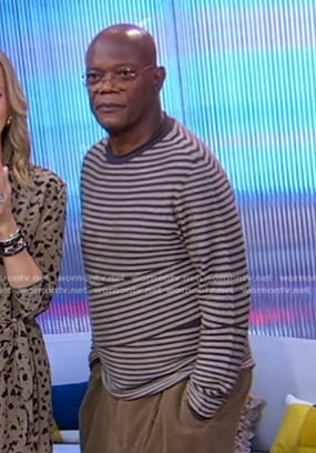 Samuel L. Jackson's brown striped sweater on Good Morning America