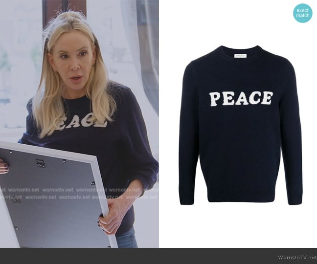 Sandro Peace Wool & Cashmere Crewneck Sweater worn by Shannon Beador on The Real Housewives of Orange County