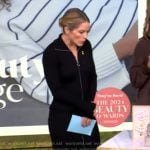 Sara’s black zip front ribbed dress on The View