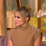 Sara’s beige cable knit vest on The View