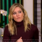 Sara’s burgundy turtleneck top on The View