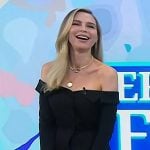 Sara Foster’s black long sleeve off-shoulder top on Today