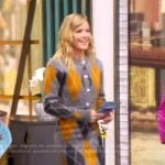 Sara’s gray argyle cardigan and skirt on The View