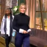 Sara’s black contrast cuffs sweater on The View