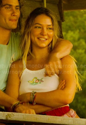 Sarah's fruit embroidered tank top on Outer Banks