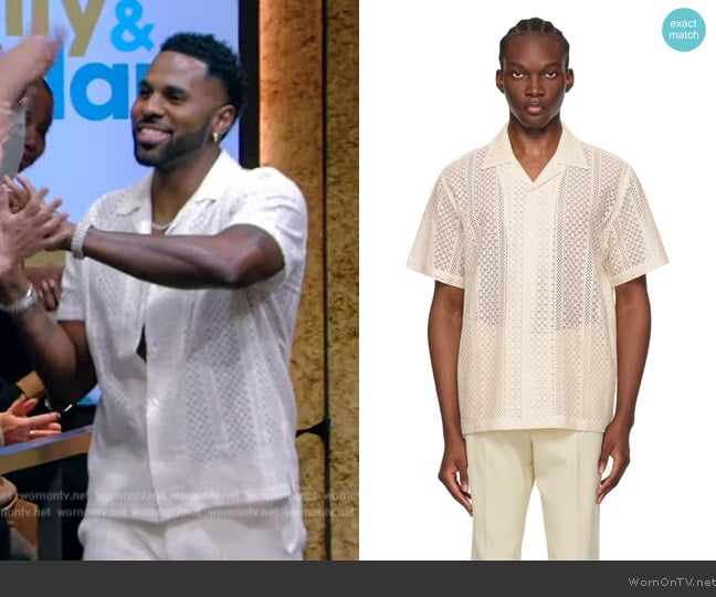 Saturdays NYC Off-White Canty Shirt worn by Jason Derulo on Live with Kelly and Mark