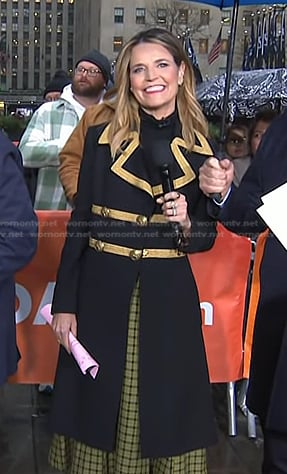 Savannah's black military coat on Today