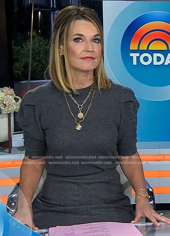 Savannah's grey puff sleeve sweater on Today