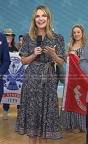 Savannah's paisley puff sleeve dress on Today
