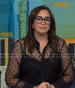 Savannah's black polka dot sheer blouse on NBC News