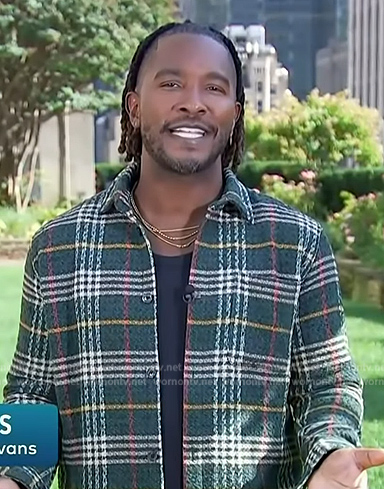 Scott's green plaid jacket on Access Hollywood