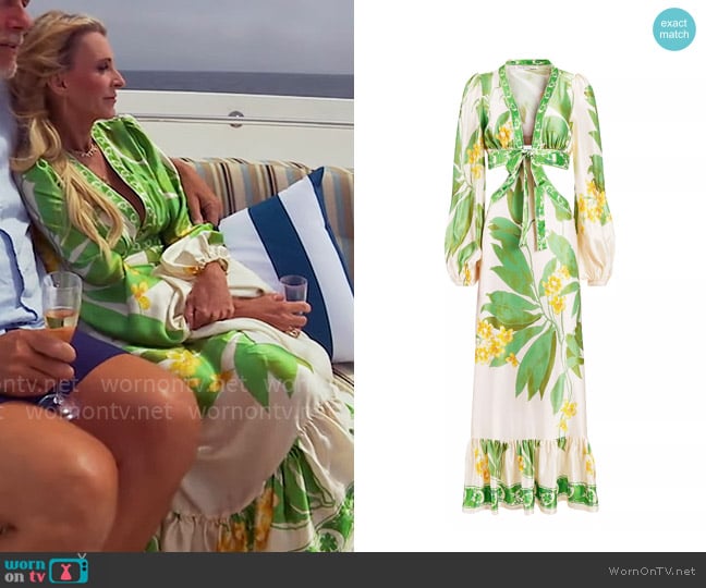 Joan’s green floral maxi dress on The Golden Bachelorette