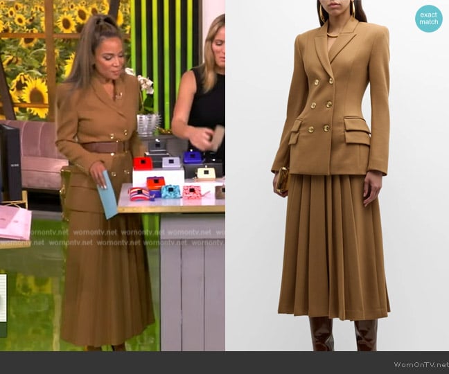 Sergio Hudson Fitted Wool Double-Breasted Jacket worn by Sunny Hostin on The View