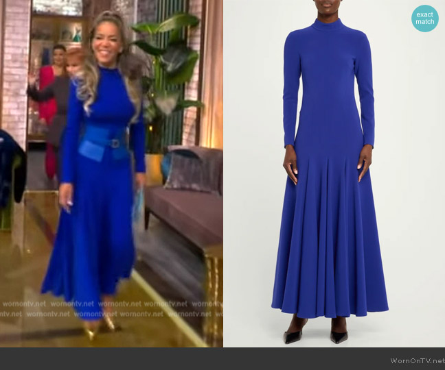 Sergio Hudson Paneled pleated crepe maxi dress worn by Sunny Hostin on The View