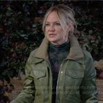 Sharon’s green leather jacket on The Young and the Restless