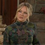 Sharon’s abstract printed turtleneck sweater on The Young and the Restless