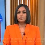 Shanelle Kaul’s orange suit on CBS Mornings