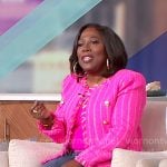 Sheryl’s pink striped tweed jacket on The Talk