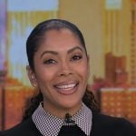 Shirleen Allicot's black houndstooth collared sweater on Good Morning America