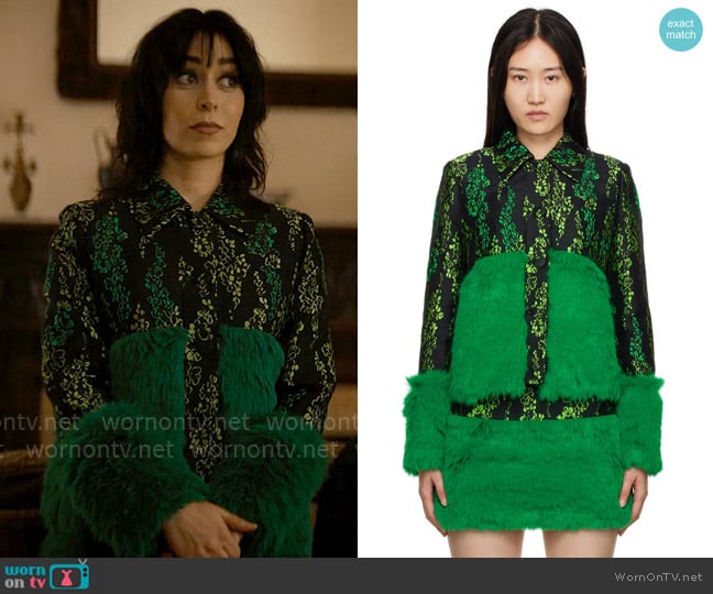 Shutung Qiu Floral Jacket and Skirt worn by Sofia Falcone (Cristin Milioti) on The Penguin