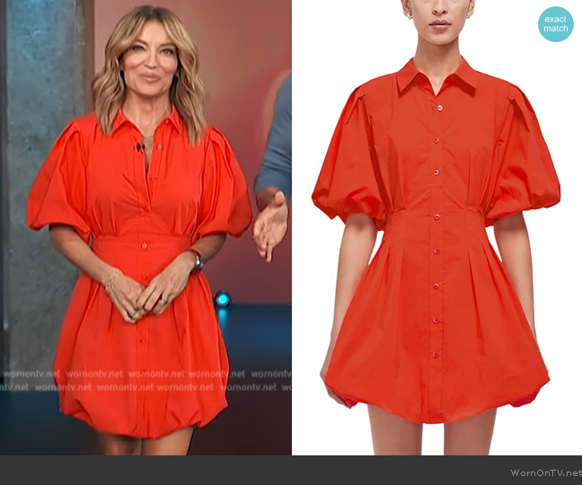 Simkhai Cleo Balloon Mini Dress worn by Kit Hoover on Access Hollywood