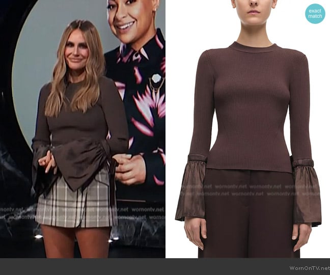 Simkhai Flared Cuff Long Sleeve Top worn by Keltie Knight on E! News