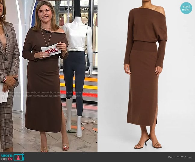 Simkhai Janese Off The Shoulder Midi Dress worn by Jenna Bush Hager on Today