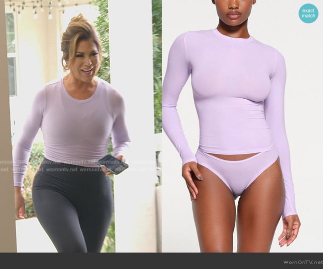 Skims Long Sleeve T-Shirt worn by Emily Simpson on The Real Housewives of Orange County