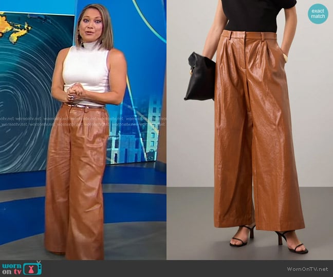 Slate & Willow Faux Leather Pants worn by Ginger Zee on Good Morning America